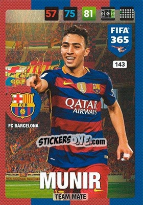 Sticker Munir - FIFA 365: 2016-2017. Adrenalyn XL - Nordic edition n. 143 - Panini