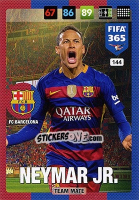 Sticker Neymar Jr - FIFA 365: 2016-2017. Adrenalyn XL - Nordic edition n. 144 - Panini