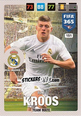 Sticker Toni Kroos - FIFA 365: 2016-2017. Adrenalyn XL - Nordic edition n. 151 - Panini