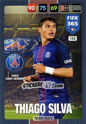 Sticker Thiago Silva - FIFA 365: 2016-2017. Adrenalyn XL - Nordic edition n. 155 - Panini