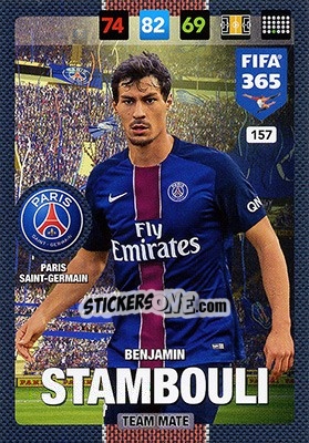Sticker Benjamin Stambouli - FIFA 365: 2016-2017. Adrenalyn XL - Nordic edition n. 157 - Panini