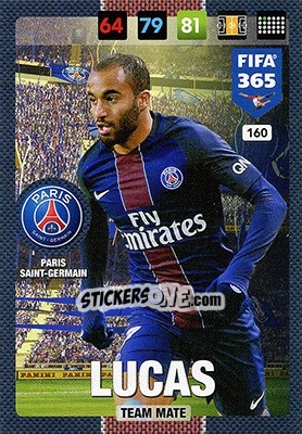 Sticker Lucas Moura - FIFA 365: 2016-2017. Adrenalyn XL - Nordic edition n. 160 - Panini