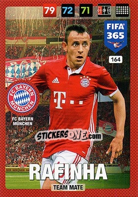 Sticker Rafinha - FIFA 365: 2016-2017. Adrenalyn XL - Nordic edition n. 164 - Panini