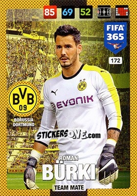 Sticker Roman Bürki - FIFA 365: 2016-2017. Adrenalyn XL - Nordic edition n. 172 - Panini