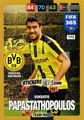 Sticker Sokratis Papastathopoulos - FIFA 365: 2016-2017. Adrenalyn XL - Nordic edition n. 173 - Panini