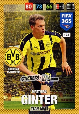 Sticker Matthias Ginter - FIFA 365: 2016-2017. Adrenalyn XL - Nordic edition n. 174 - Panini