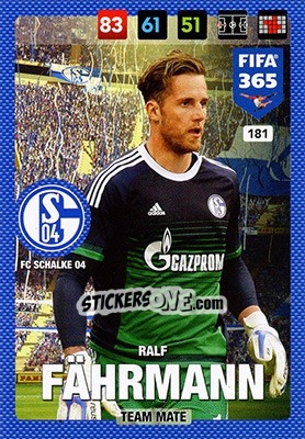 Figurina Ralf Fährmann - FIFA 365: 2016-2017. Adrenalyn XL - Nordic edition - Panini