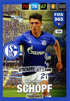 Sticker Alessandro Schöpf - FIFA 365: 2016-2017. Adrenalyn XL - Nordic edition n. 184 - Panini