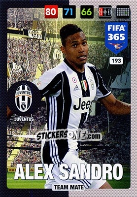 Sticker Alex Sandro - FIFA 365: 2016-2017. Adrenalyn XL - Nordic edition n. 193 - Panini