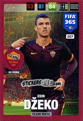 Sticker Edin Džeko - FIFA 365: 2016-2017. Adrenalyn XL - Nordic edition n. 207 - Panini