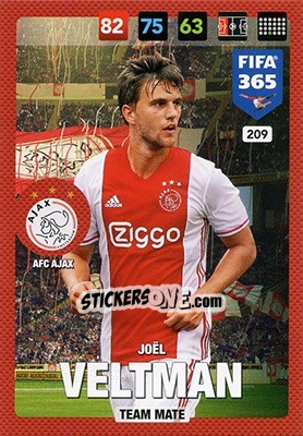 Sticker Joël Veltman - FIFA 365: 2016-2017. Adrenalyn XL - Nordic edition - Panini
