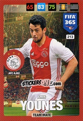 Sticker Amin Younes - FIFA 365: 2016-2017. Adrenalyn XL - Nordic edition n. 213 - Panini