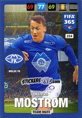 Sticker Mattias Moström - FIFA 365: 2016-2017. Adrenalyn XL - Nordic edition n. 224 - Panini