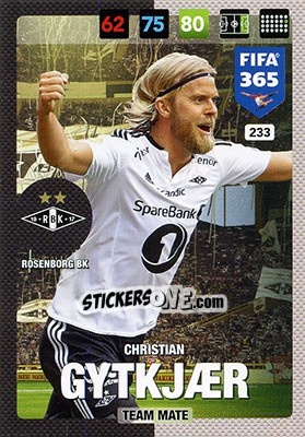 Sticker Christian Gytkjær - FIFA 365: 2016-2017. Adrenalyn XL - Nordic edition n. 233 - Panini