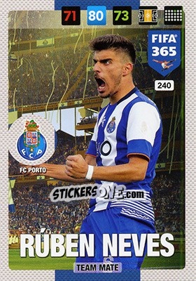 Sticker Rúben Neves - FIFA 365: 2016-2017. Adrenalyn XL - Nordic edition n. 240 - Panini