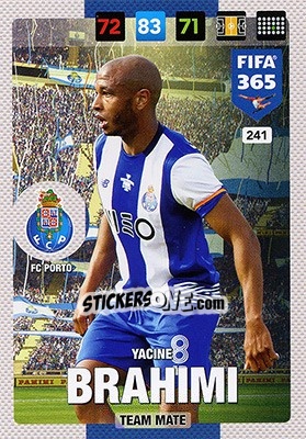 Sticker Yacine Brahimi - FIFA 365: 2016-2017. Adrenalyn XL - Nordic edition n. 241 - Panini