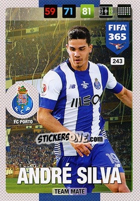Sticker André Silva - FIFA 365: 2016-2017. Adrenalyn XL - Nordic edition n. 243 - Panini