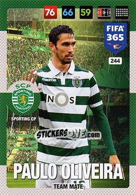 Sticker Paulo Oliveira - FIFA 365: 2016-2017. Adrenalyn XL - Nordic edition n. 244 - Panini