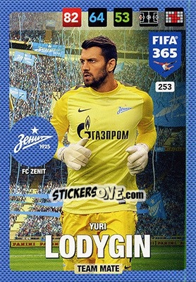 Sticker Yuri Lodygin - FIFA 365: 2016-2017. Adrenalyn XL - Nordic edition - Panini