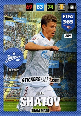 Sticker Oleg Shatov - FIFA 365: 2016-2017. Adrenalyn XL - Nordic edition n. 259 - Panini