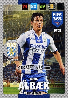 Sticker Mads Albæk - FIFA 365: 2016-2017. Adrenalyn XL - Nordic edition - Panini