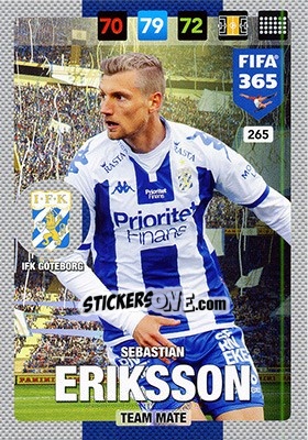 Sticker Sebastian Eriksson - FIFA 365: 2016-2017. Adrenalyn XL - Nordic edition n. 265 - Panini