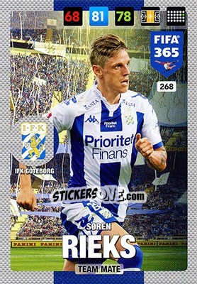 Sticker Søren Rieks - FIFA 365: 2016-2017. Adrenalyn XL - Nordic edition - Panini