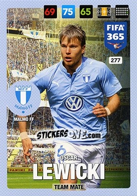 Sticker Oscar Lewicki - FIFA 365: 2016-2017. Adrenalyn XL - Nordic edition - Panini