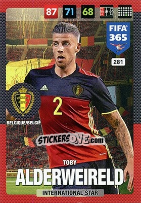 Sticker Toby Alderweireld - FIFA 365: 2016-2017. Adrenalyn XL - Nordic edition n. 281 - Panini