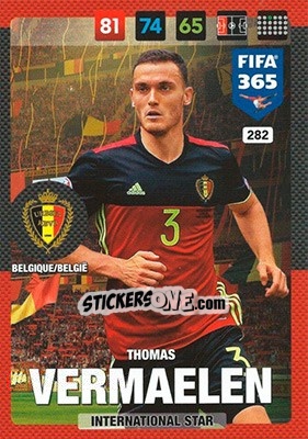 Sticker Thomas Vermaelen - FIFA 365: 2016-2017. Adrenalyn XL - Nordic edition - Panini