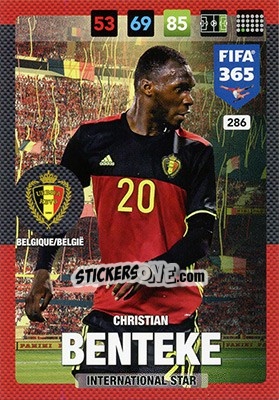 Sticker Christian Benteke - FIFA 365: 2016-2017. Adrenalyn XL - Nordic edition n. 286 - Panini
