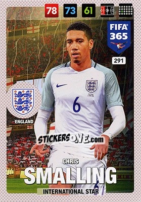Sticker Chris Smalling - FIFA 365: 2016-2017. Adrenalyn XL - Nordic edition n. 291 - Panini
