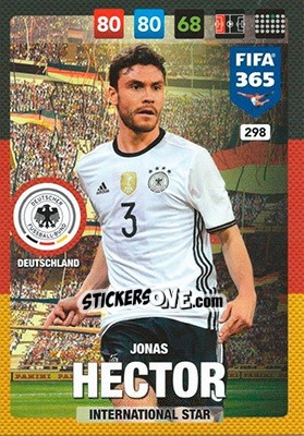 Sticker Jonas Hector - FIFA 365: 2016-2017. Adrenalyn XL - Nordic edition n. 298 - Panini