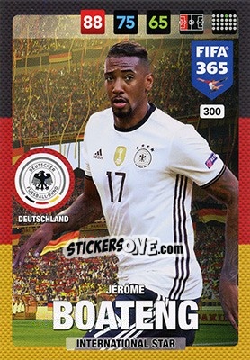 Sticker Jérôme Boateng - FIFA 365: 2016-2017. Adrenalyn XL - Nordic edition n. 300 - Panini