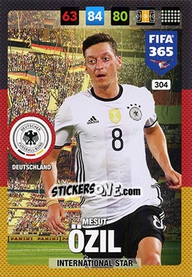 Sticker Mesut Özil - FIFA 365: 2016-2017. Adrenalyn XL - Nordic edition n. 304 - Panini