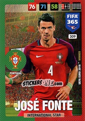 Sticker Jose Fonte - FIFA 365: 2016-2017. Adrenalyn XL - Nordic edition n. 309 - Panini