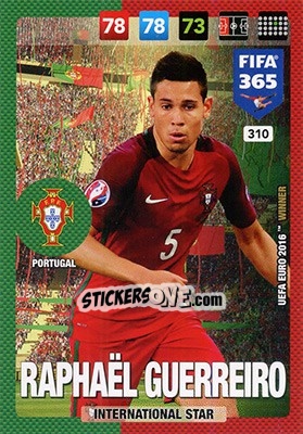 Sticker Raphaël Guerreiro - FIFA 365: 2016-2017. Adrenalyn XL - Nordic edition n. 310 - Panini