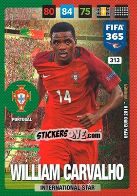 Sticker William Carvalho - FIFA 365: 2016-2017. Adrenalyn XL - Nordic edition n. 313 - Panini