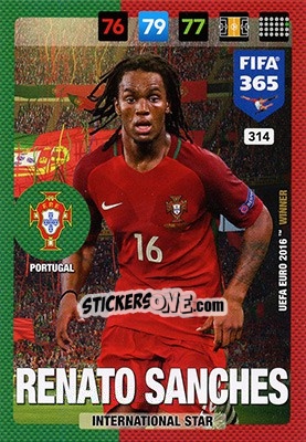 Sticker Renato Sanches - FIFA 365: 2016-2017. Adrenalyn XL - Nordic edition n. 314 - Panini