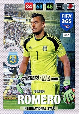 Sticker Sergio Romero - FIFA 365: 2016-2017. Adrenalyn XL - Nordic edition - Panini