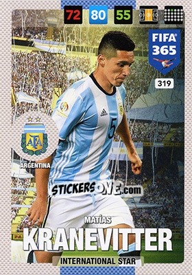 Sticker Matias Kranevitter - FIFA 365: 2016-2017. Adrenalyn XL - Nordic edition n. 319 - Panini