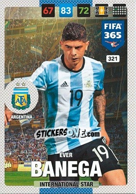 Sticker Éver Banega - FIFA 365: 2016-2017. Adrenalyn XL - Nordic edition - Panini