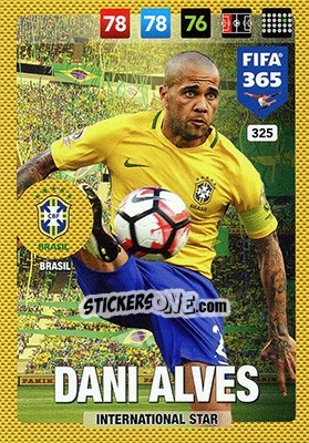 Sticker Dani Alves - FIFA 365: 2016-2017. Adrenalyn XL - Nordic edition n. 325 - Panini