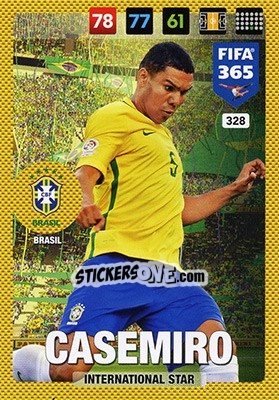 Sticker Casemiro - FIFA 365: 2016-2017. Adrenalyn XL - Nordic edition n. 328 - Panini