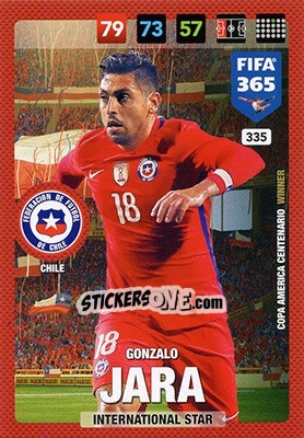 Sticker Gonzalo Jara - FIFA 365: 2016-2017. Adrenalyn XL - Nordic edition n. 335 - Panini