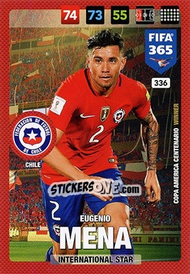 Sticker Eugenio Mena - FIFA 365: 2016-2017. Adrenalyn XL - Nordic edition n. 336 - Panini