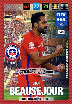 Cromo Jean Beausejour - FIFA 365: 2016-2017. Adrenalyn XL - Nordic edition - Panini