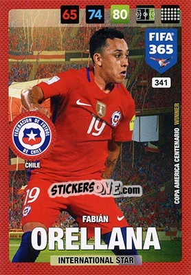 Sticker Fabián Orellana - FIFA 365: 2016-2017. Adrenalyn XL - Nordic edition n. 341 - Panini