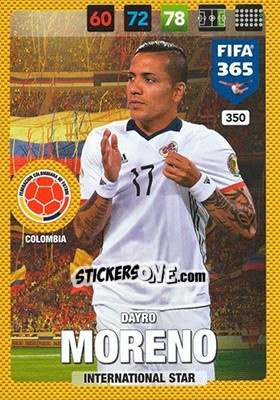Sticker Dayro Moreno - FIFA 365: 2016-2017. Adrenalyn XL - Nordic edition n. 350 - Panini