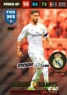 Sticker Sergio Ramos - FIFA 365: 2016-2017. Adrenalyn XL - Nordic edition n. 354 - Panini